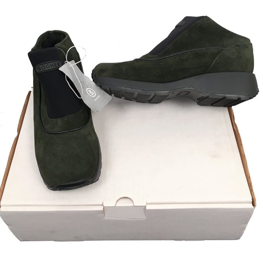 NEW Bogner Shearling Booties (Boots)! US 7 Euro 38 Green With Bogner Emblem